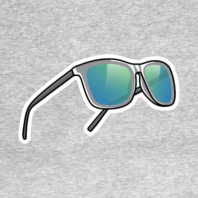 Summer Fashion Sun Glasses Sticker vector illustration. Summer and fashion objects icon concept. Summer shiny colorful sunglasses sticker design vector with shadow. by AlviStudio